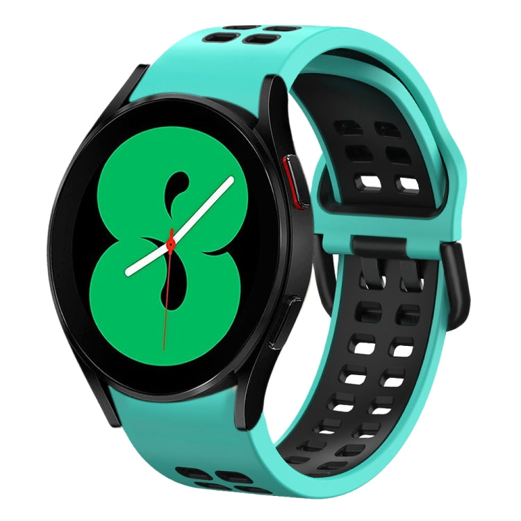 سوار ساعة سيليكون قابل للتنفس بلونين 20مم، لـ Samsung Galaxy Watch 4 مقاس 44مم، لـ Samsung Galaxy Watch 4 Classic مقاس 46مم