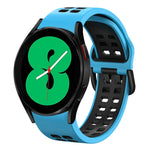 سوار ساعة سيليكون قابل للتنفس بلونين 20مم، لـ Samsung Galaxy Watch 4 مقاس 44مم، لـ Samsung Galaxy Watch 4 Classic مقاس 46مم