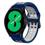 سوار ساعة سيليكون قابل للتنفس بلونين 20مم، لـ Samsung Galaxy Watch 4 مقاس 44مم، لـ Samsung Galaxy Watch 4 Classic مقاس 46مم
