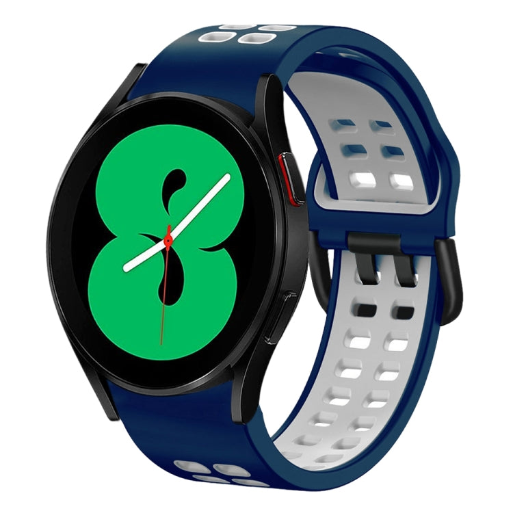 سوار ساعة سيليكون قابل للتنفس بلونين 20مم، لـ Samsung Galaxy Watch 4 مقاس 44مم، لـ Samsung Galaxy Watch 4 Classic مقاس 46مم