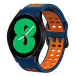 سوار ساعة سيليكون قابل للتنفس بلونين 20مم، لـ Samsung Galaxy Watch 4 مقاس 44مم، لـ Samsung Galaxy Watch 4 Classic مقاس 46مم