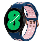سوار ساعة سيليكون قابل للتنفس بلونين 20مم، لـ Samsung Galaxy Watch 4 مقاس 44مم، لـ Samsung Galaxy Watch 4 Classic مقاس 46مم