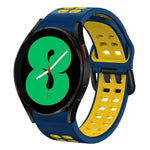 سوار ساعة سيليكون قابل للتنفس بلونين 20مم، لـ Samsung Galaxy Watch 4 مقاس 44مم، لـ Samsung Galaxy Watch 4 Classic مقاس 46مم