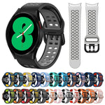 سوار ساعة سيليكون قابل للتنفس بلونين 20مم، لـ Samsung Galaxy Watch 4 مقاس 44مم، لـ Samsung Galaxy Watch 4 Classic مقاس 46مم
