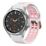 سوار ساعة سيليكون قابل للتنفس بلونين 20مم، لـ Samsung Galaxy Watch 4 مقاس 44مم، لـ Samsung Galaxy Watch 4 Classic مقاس 46مم