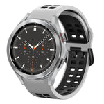 سوار ساعة سيليكون قابل للتنفس بلونين 20مم، لـ Samsung Galaxy Watch 4 مقاس 44مم، لـ Samsung Galaxy Watch 4 Classic مقاس 46مم