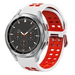 سوار ساعة سيليكون قابل للتنفس بلونين 20مم، لـ Samsung Galaxy Watch 4 مقاس 44مم، لـ Samsung Galaxy Watch 4 Classic مقاس 46مم