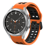 سوار ساعة سيليكون قابل للتنفس بلونين 20مم، لـ Samsung Galaxy Watch 4 مقاس 44مم، لـ Samsung Galaxy Watch 4 Classic مقاس 46مم