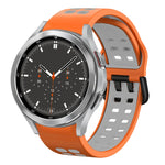 سوار ساعة سيليكون قابل للتنفس بلونين 20مم، لـ Samsung Galaxy Watch 4 مقاس 44مم، لـ Samsung Galaxy Watch 4 Classic مقاس 46مم