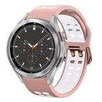 سوار ساعة سيليكون قابل للتنفس بلونين 20مم، لـ Samsung Galaxy Watch 4 مقاس 44مم، لـ Samsung Galaxy Watch 4 Classic مقاس 46مم