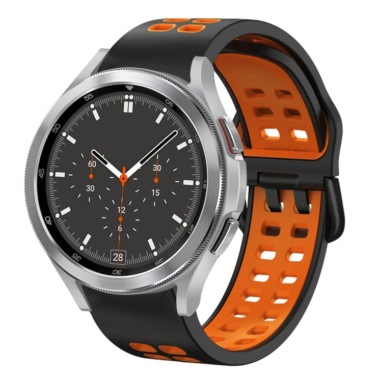 سوار ساعة سيليكون قابل للتنفس بلونين 20مم، لـ Samsung Galaxy Watch 4 مقاس 44مم، لـ Samsung Galaxy Watch 4 Classic مقاس 46مم