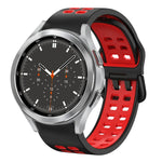 سوار ساعة سيليكون قابل للتنفس بلونين 20مم، لـ Samsung Galaxy Watch 4 مقاس 44مم، لـ Samsung Galaxy Watch 4 Classic مقاس 46مم