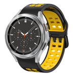 سوار ساعة سيليكون قابل للتنفس بلونين 20مم، لـ Samsung Galaxy Watch 4 مقاس 44مم، لـ Samsung Galaxy Watch 4 Classic مقاس 46مم
