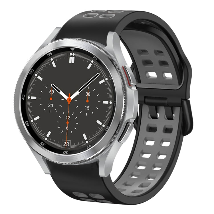 سوار ساعة سيليكون قابل للتنفس بلونين 20مم، لـ Samsung Galaxy Watch 4 مقاس 44مم، لـ Samsung Galaxy Watch 4 Classic مقاس 46مم