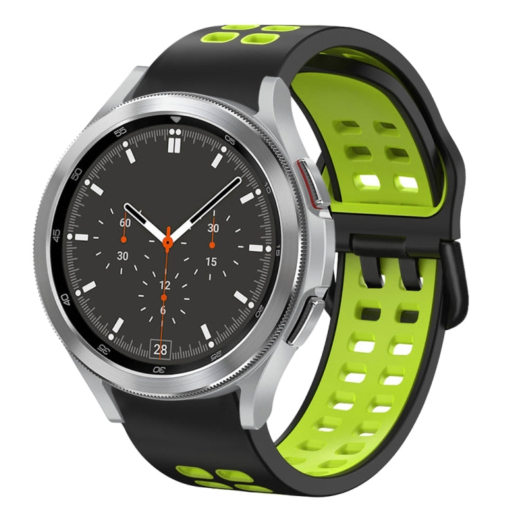 سوار ساعة سيليكون قابل للتنفس بلونين 20مم، لـ Samsung Galaxy Watch 4 مقاس 44مم، لـ Samsung Galaxy Watch 4 Classic مقاس 46مم