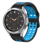 سوار ساعة سيليكون قابل للتنفس بلونين 20مم، لـ Samsung Galaxy Watch 4 مقاس 44مم، لـ Samsung Galaxy Watch 4 Classic مقاس 46مم