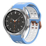 سوار ساعة سيليكون قابل للتنفس بلونين 20مم، لـ Samsung Galaxy Watch 4 مقاس 44مم، لـ Samsung Galaxy Watch 4 Classic مقاس 46مم
