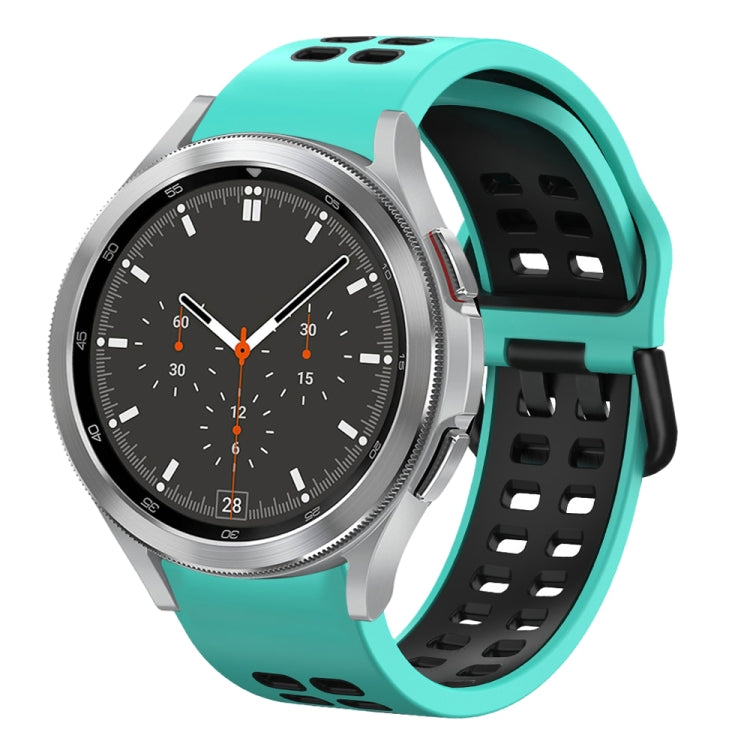 سوار ساعة سيليكون قابل للتنفس بلونين 20مم، لـ Samsung Galaxy Watch 4 مقاس 44مم، لـ Samsung Galaxy Watch 4 Classic مقاس 46مم