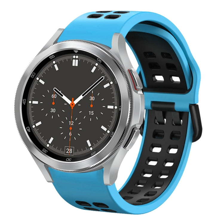 سوار ساعة سيليكون قابل للتنفس بلونين 20مم، لـ Samsung Galaxy Watch 4 مقاس 44مم، لـ Samsung Galaxy Watch 4 Classic مقاس 46مم