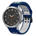 سوار ساعة سيليكون قابل للتنفس بلونين 20مم، لـ Samsung Galaxy Watch 4 مقاس 44مم، لـ Samsung Galaxy Watch 4 Classic مقاس 46مم