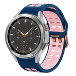 سوار ساعة سيليكون قابل للتنفس بلونين 20مم، لـ Samsung Galaxy Watch 4 مقاس 44مم، لـ Samsung Galaxy Watch 4 Classic مقاس 46مم