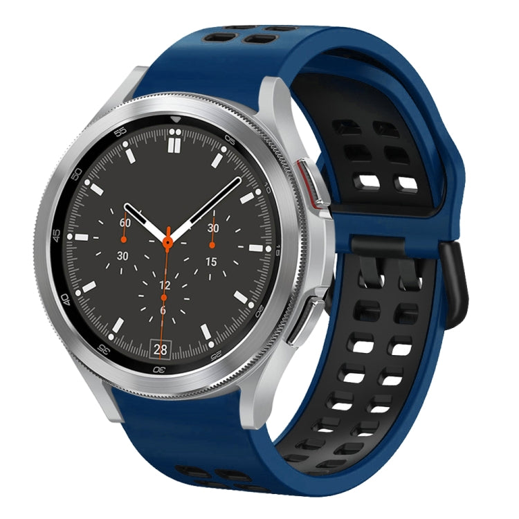 سوار ساعة سيليكون قابل للتنفس بلونين 20مم، لـ Samsung Galaxy Watch 4 مقاس 44مم، لـ Samsung Galaxy Watch 4 Classic مقاس 46مم