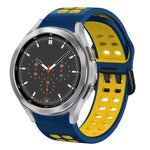 سوار ساعة سيليكون قابل للتنفس بلونين 20مم، لـ Samsung Galaxy Watch 4 مقاس 44مم، لـ Samsung Galaxy Watch 4 Classic مقاس 46مم
