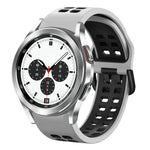 سوار ساعة سيليكون قابل للتنفس بلونين مقاس 20مم، لساعات Samsung Galaxy Watch 4 Classic مقاس 42مم، ولـ Galaxy Watch Active 2