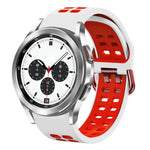 سوار ساعة سيليكون قابل للتنفس بلونين مقاس 20مم، لساعات Samsung Galaxy Watch 4 Classic مقاس 42مم، ولـ Galaxy Watch Active 2