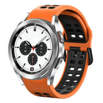 سوار ساعة سيليكون قابل للتنفس بلونين مقاس 20مم، لساعات Samsung Galaxy Watch 4 Classic مقاس 42مم، ولـ Galaxy Watch Active 2