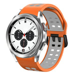 سوار ساعة سيليكون قابل للتنفس بلونين مقاس 20مم، لساعات Samsung Galaxy Watch 4 Classic مقاس 42مم، ولـ Galaxy Watch Active 2