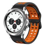سوار ساعة سيليكون قابل للتنفس بلونين مقاس 20مم، لساعات Samsung Galaxy Watch 4 Classic مقاس 42مم، ولـ Galaxy Watch Active 2