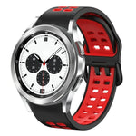 سوار ساعة سيليكون قابل للتنفس بلونين مقاس 20مم، لساعات Samsung Galaxy Watch 4 Classic مقاس 42مم، ولـ Galaxy Watch Active 2