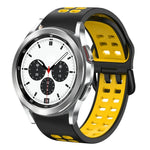سوار ساعة سيليكون قابل للتنفس بلونين مقاس 20مم، لساعات Samsung Galaxy Watch 4 Classic مقاس 42مم، ولـ Galaxy Watch Active 2