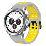 سوار ساعة سيليكون قابل للتنفس بلونين مقاس 20مم، لساعات Samsung Galaxy Watch 4 Classic مقاس 42مم، ولـ Galaxy Watch Active 2
