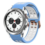 سوار ساعة سيليكون قابل للتنفس بلونين مقاس 20مم، لساعات Samsung Galaxy Watch 4 Classic مقاس 42مم، ولـ Galaxy Watch Active 2