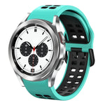 سوار ساعة سيليكون قابل للتنفس بلونين مقاس 20مم، لساعات Samsung Galaxy Watch 4 Classic مقاس 42مم، ولـ Galaxy Watch Active 2