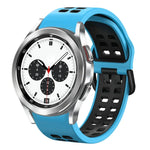 سوار ساعة سيليكون قابل للتنفس بلونين مقاس 20مم، لساعات Samsung Galaxy Watch 4 Classic مقاس 42مم، ولـ Galaxy Watch Active 2