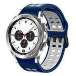 سوار ساعة سيليكون قابل للتنفس بلونين مقاس 20مم، لساعات Samsung Galaxy Watch 4 Classic مقاس 42مم، ولـ Galaxy Watch Active 2