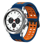 سوار ساعة سيليكون قابل للتنفس بلونين مقاس 20مم، لساعات Samsung Galaxy Watch 4 Classic مقاس 42مم، ولـ Galaxy Watch Active 2