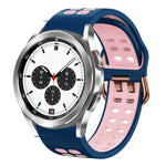 سوار ساعة سيليكون قابل للتنفس بلونين مقاس 20مم، لساعات Samsung Galaxy Watch 4 Classic مقاس 42مم، ولـ Galaxy Watch Active 2