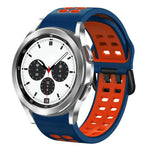 سوار ساعة سيليكون قابل للتنفس بلونين مقاس 20مم، لساعات Samsung Galaxy Watch 4 Classic مقاس 42مم، ولـ Galaxy Watch Active 2