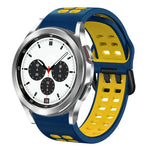 سوار ساعة سيليكون قابل للتنفس بلونين مقاس 20مم، لساعات Samsung Galaxy Watch 4 Classic مقاس 42مم، ولـ Galaxy Watch Active 2