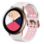سوار ساعة سيليكون قابل للتنفس بلونين مقاس 20مم، لساعات Samsung Galaxy Watch 4 Classic مقاس 42مم، ولـ Galaxy Watch Active 2