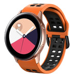 سوار ساعة سيليكون قابل للتنفس بلونين مقاس 20مم، لساعات Samsung Galaxy Watch 4 Classic مقاس 42مم، ولـ Galaxy Watch Active 2