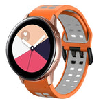 سوار ساعة سيليكون قابل للتنفس بلونين مقاس 20مم، لساعات Samsung Galaxy Watch 4 Classic مقاس 42مم، ولـ Galaxy Watch Active 2