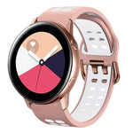 سوار ساعة سيليكون قابل للتنفس بلونين مقاس 20مم، لساعات Samsung Galaxy Watch 4 Classic مقاس 42مم، ولـ Galaxy Watch Active 2
