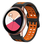سوار ساعة سيليكون قابل للتنفس بلونين مقاس 20مم، لساعات Samsung Galaxy Watch 4 Classic مقاس 42مم، ولـ Galaxy Watch Active 2
