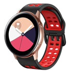 سوار ساعة سيليكون قابل للتنفس بلونين مقاس 20مم، لساعات Samsung Galaxy Watch 4 Classic مقاس 42مم، ولـ Galaxy Watch Active 2