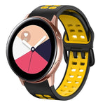 سوار ساعة سيليكون قابل للتنفس بلونين مقاس 20مم، لساعات Samsung Galaxy Watch 4 Classic مقاس 42مم، ولـ Galaxy Watch Active 2